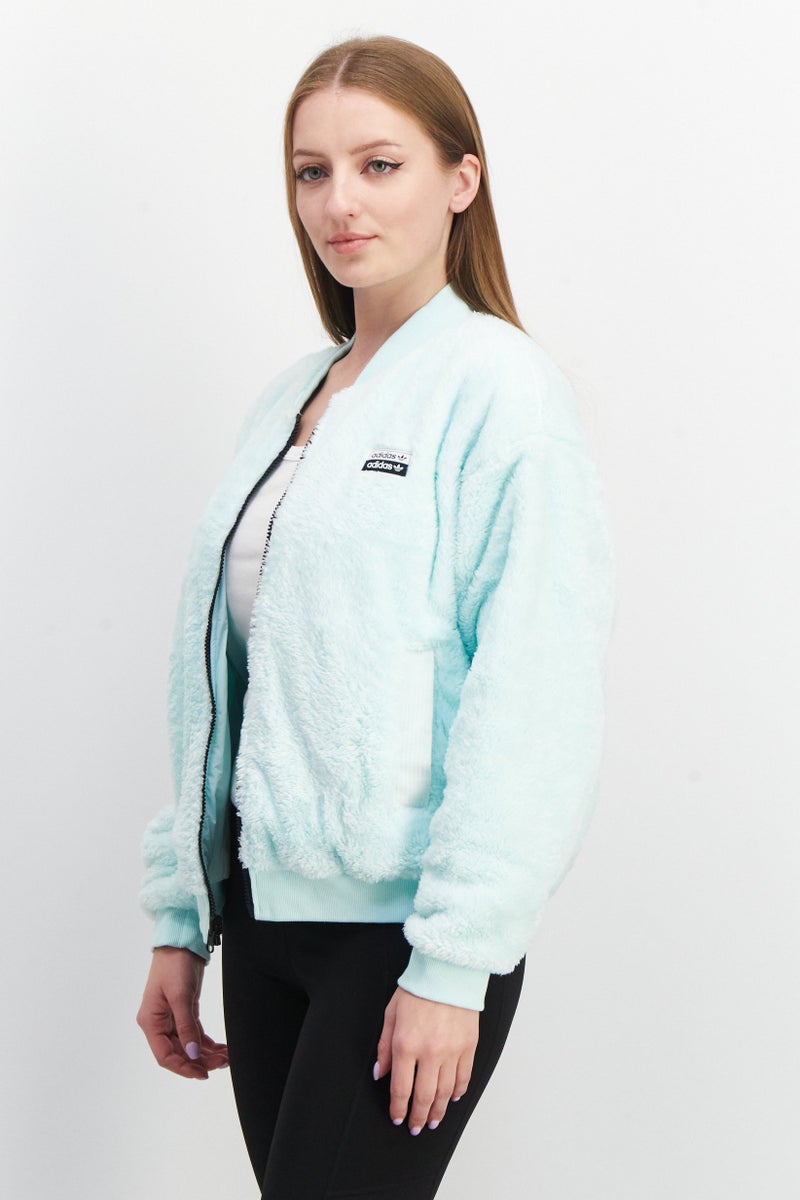 adidas Originals Women Sportswear Fit Brand Logo Bomber Jacket, Mint - Image 4
